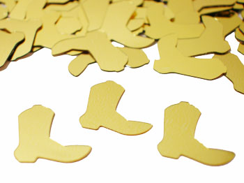 gold cowboy boot confetti